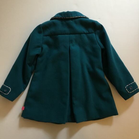 Little Bird teal pea coat with floral details - Picture 9 of 9